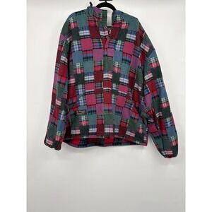 The Vermont Flannel Co Patchwork Plaid Fleece Lined Hooded Pullover Jacket